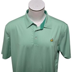 Men's 2XL XXL Masters Tech Augusta Geometric AOP Pattern Green Golf Polo Shirt